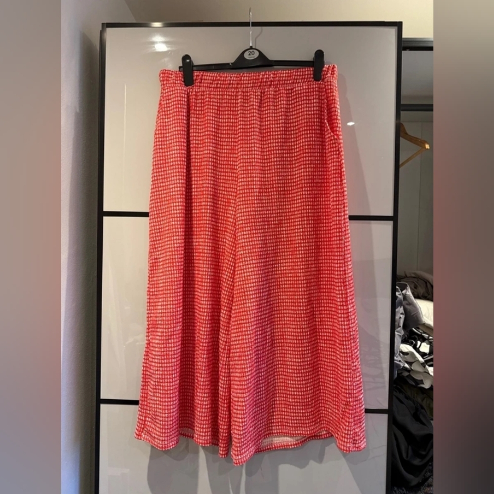 Elegant Red Checkered Maxi Skirt